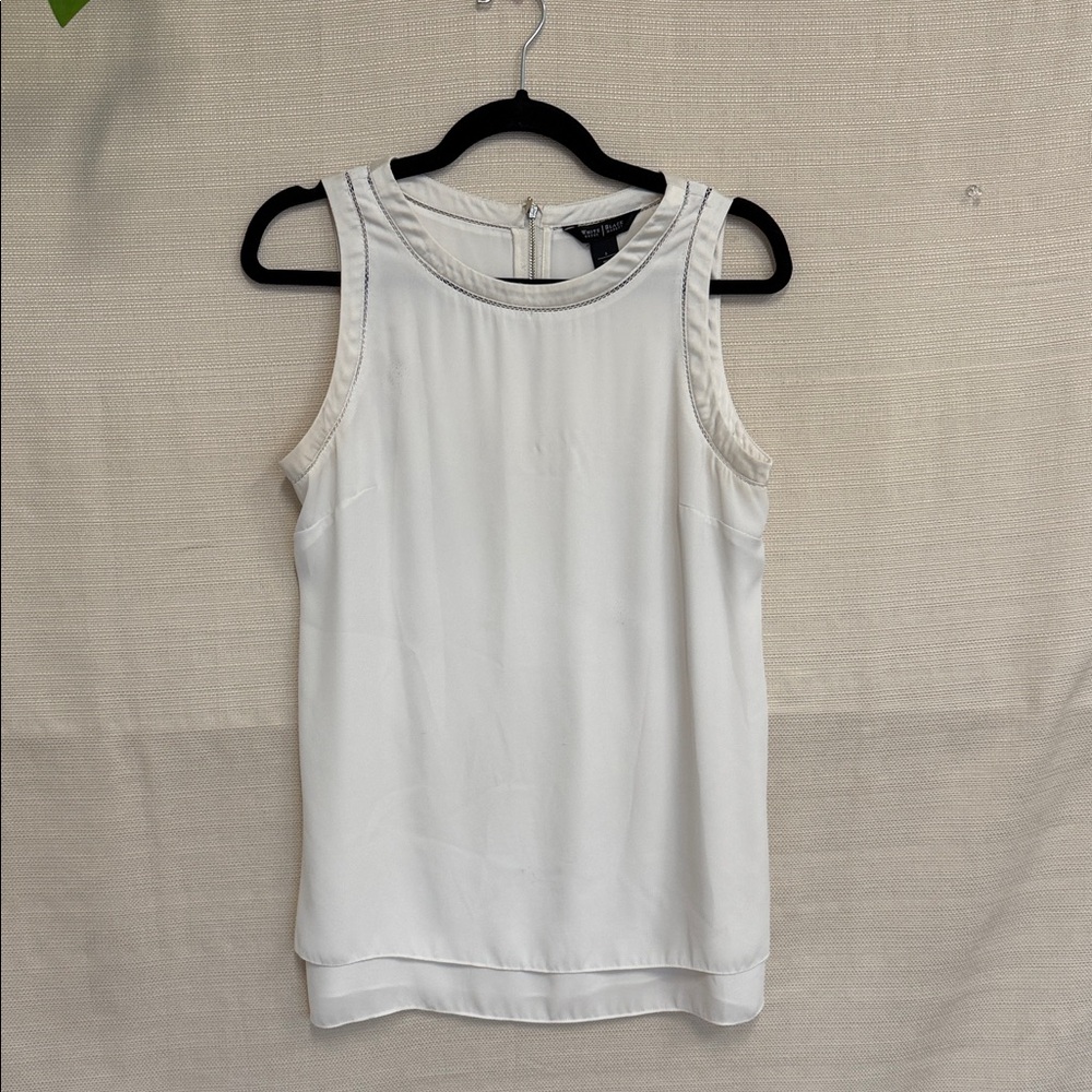 White House Black Market Ivory Sleeveless Blouse